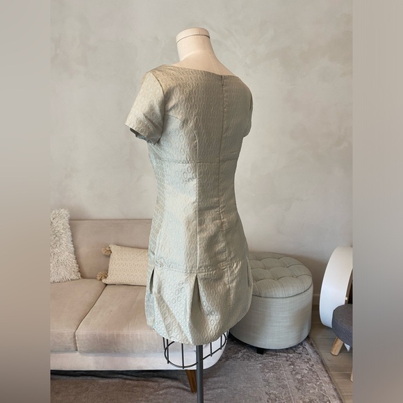 Y2K 2000s SAGE GREEN EMPIRE DROP WAIST MINI DRESS WITH SCOOP NECKLINE - Picture 7 of 15